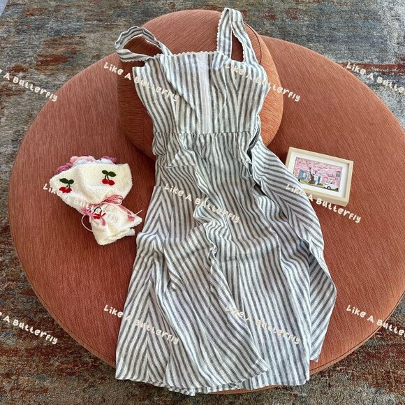 Reformation Tagliatelle Linen Dress - Harbor Stripe - Picture 3 of 11